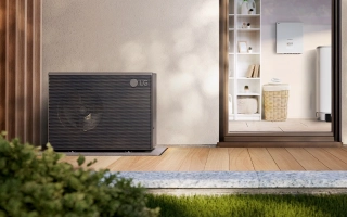 Tepelné čerpadlo LG Therma V R290 monoblok 9kW 3f HM093HFX(novinka 2024)extrémne nízkou hlučnosťou, prevádzkovou vonkajšou teplotou od -28 ° C a výstupnou teplotou vody až 75 ° C.